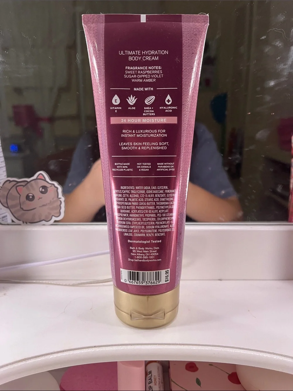 Bath & Body Works Blush Cardigan Body Cream - Rose Pink with Gold Cap